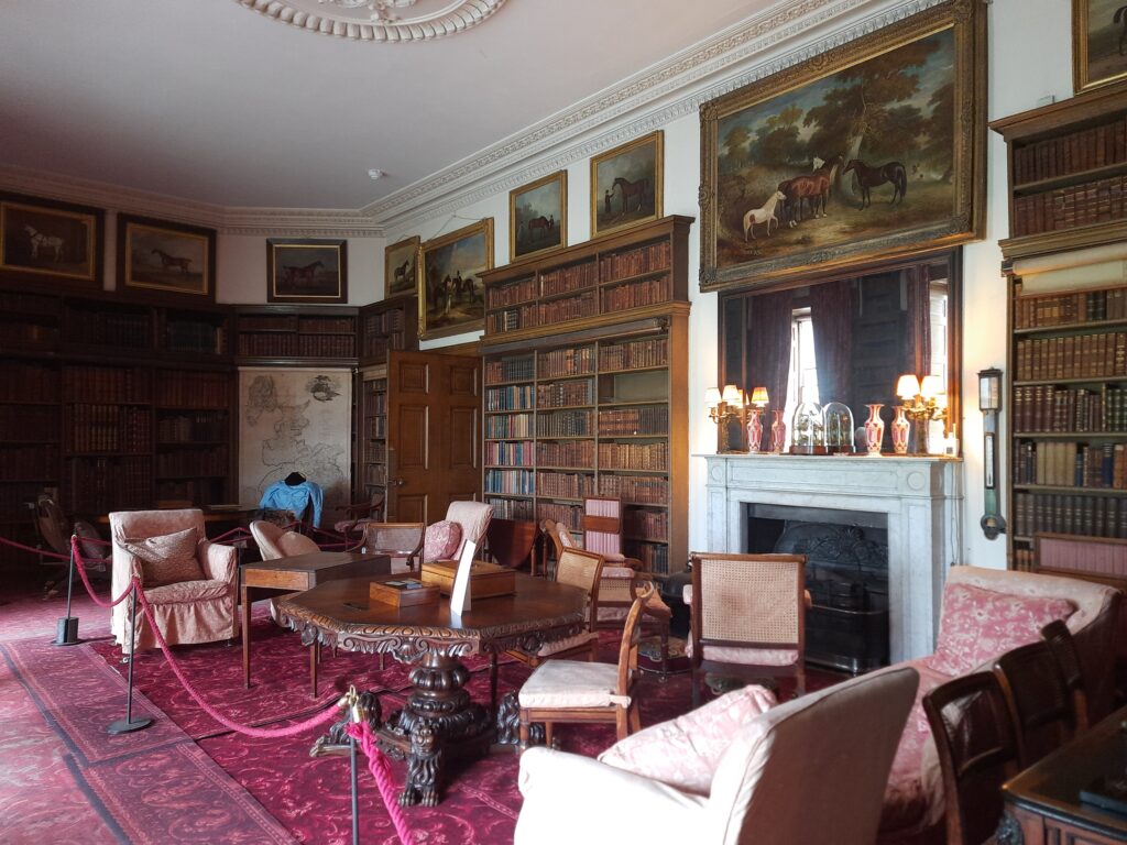 CALKE ABBEY DRAWING ROOM WITH A LIBRARY