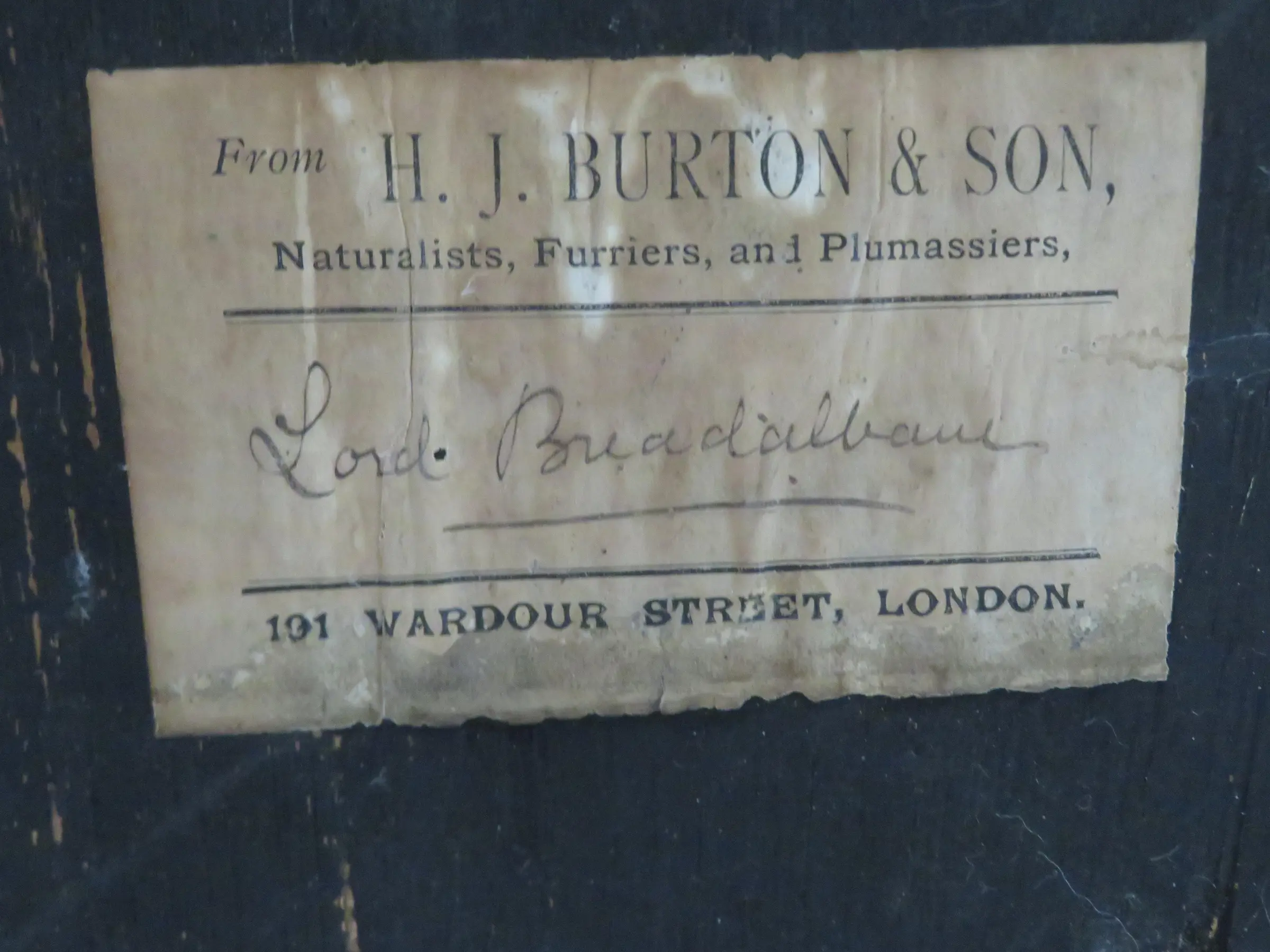 Example label of Henry Burton